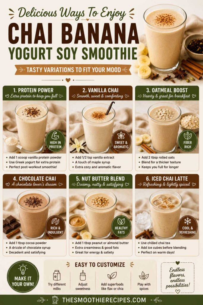 Delicious chai banana smoothie variations