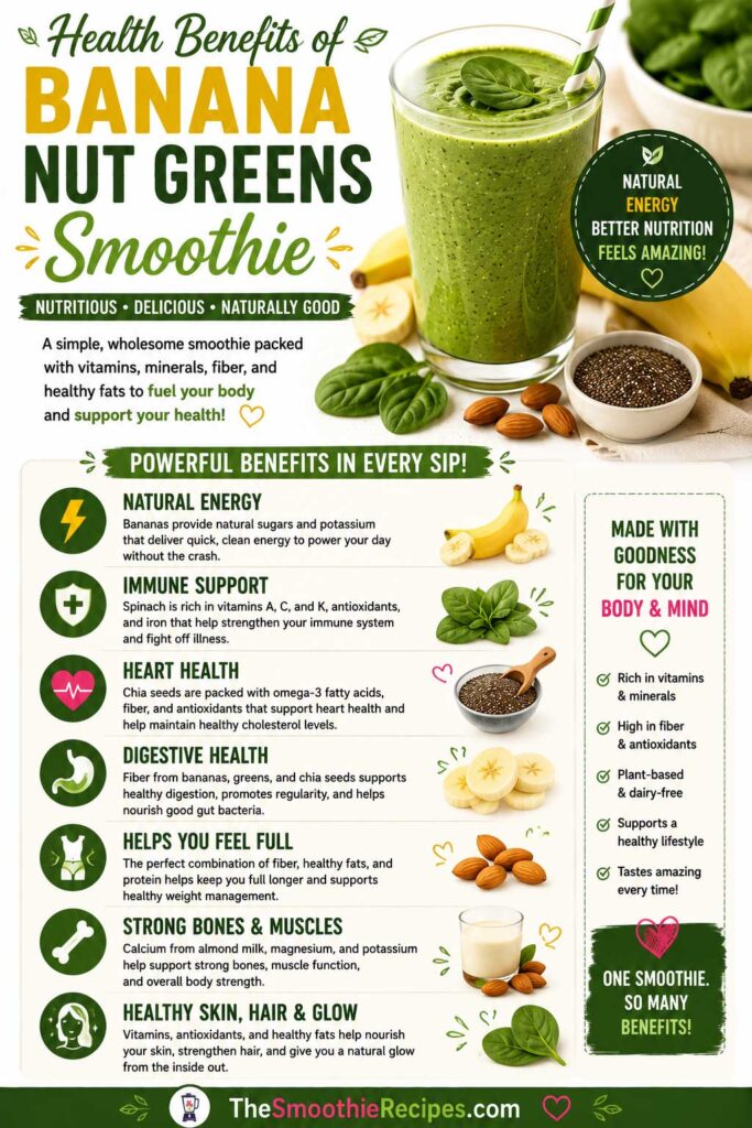 Health Benefits of Banana Nut Green Smoothie recipe