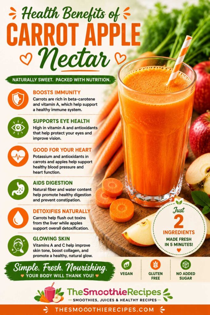 Health Benefits of Carrot Apple Nectar no sugar added juice
