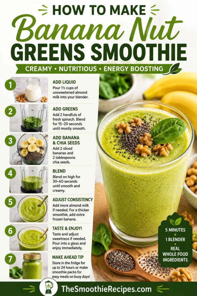 How to Make a healthy Banana Smoothie with Nut and Greens recipe