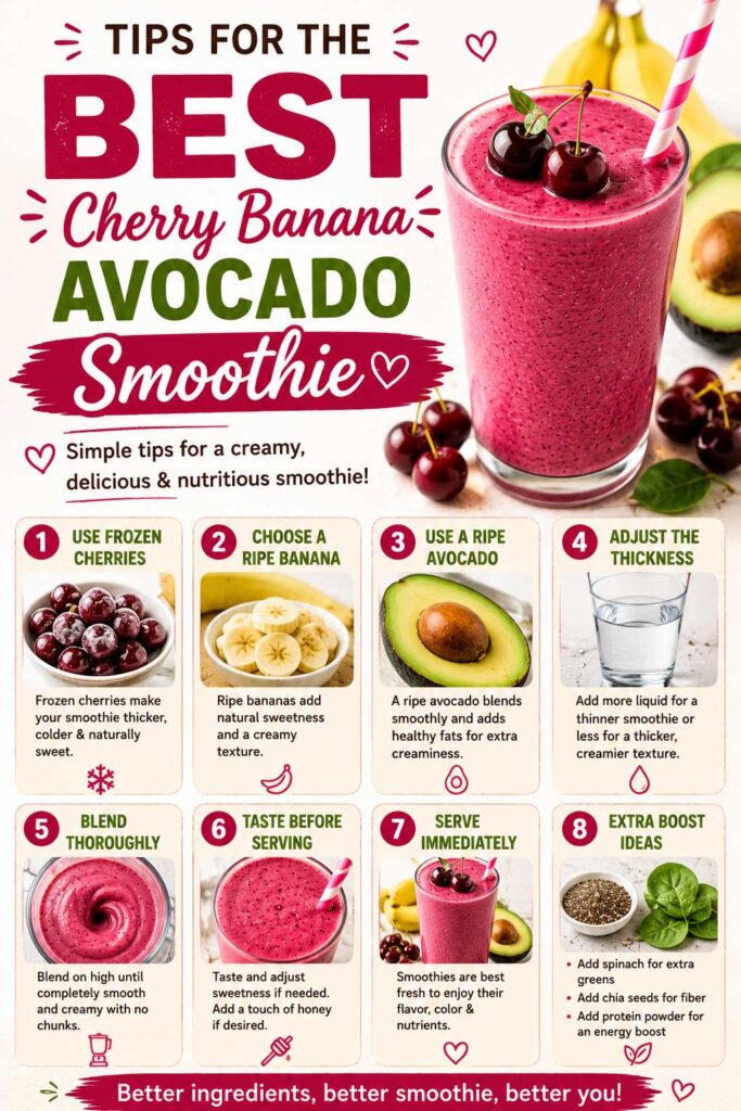 Tips For The Best Cherry Banana Avocado Smoothie