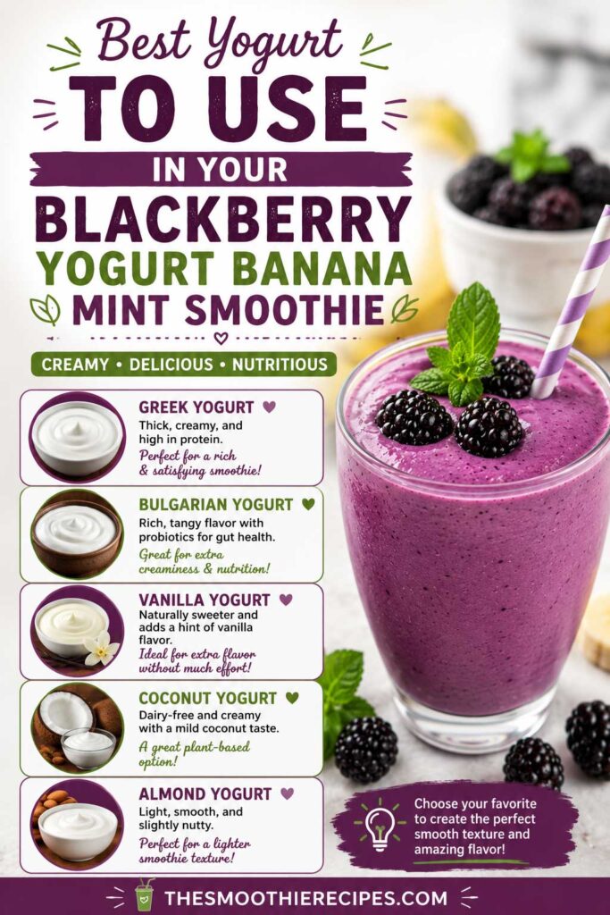 Best Yogurt To Use for blackberry mint smoothie recipe