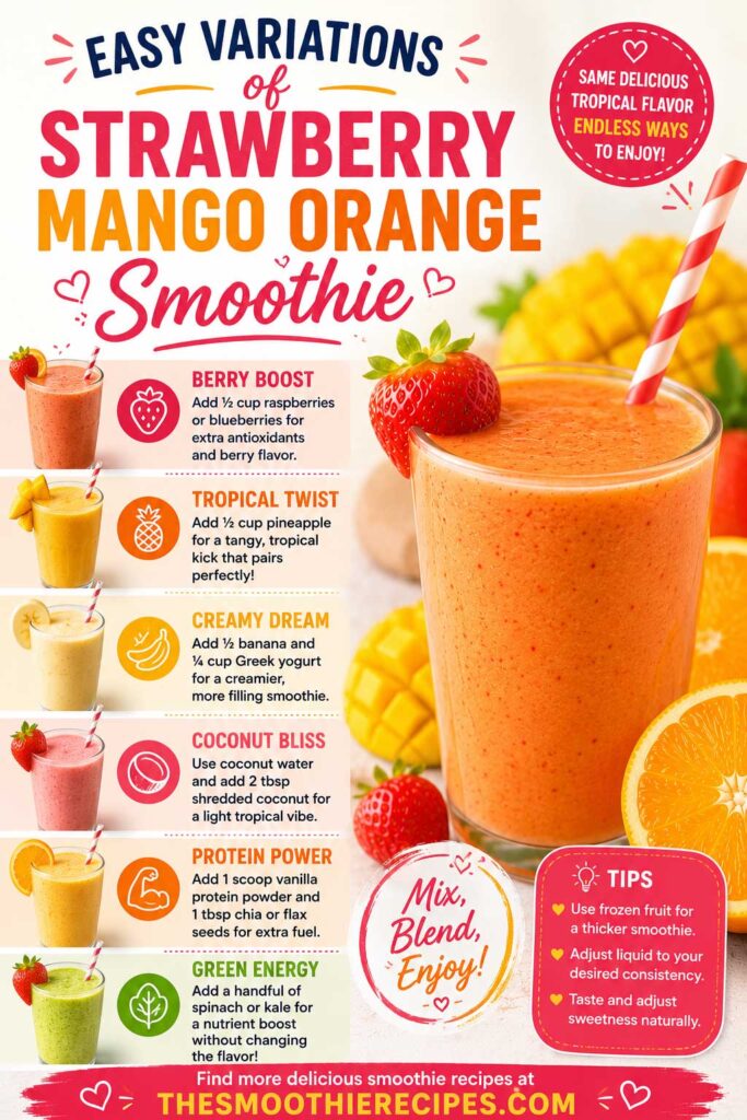 Easy Variations of strawberry mango orange smoothie recipe
