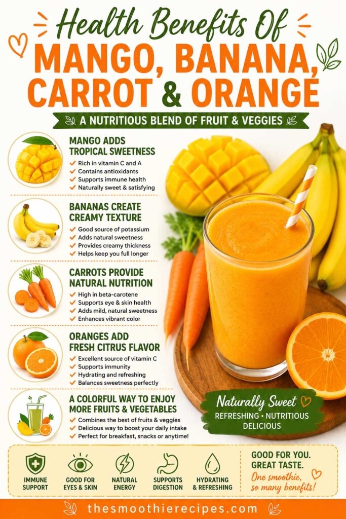 Health Benefits of Mango Banana Carrot And Orange smoothie
