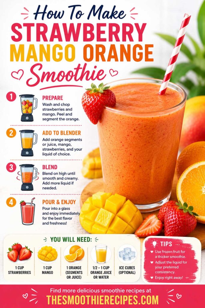 How To Make Strawberry Mango Orange Smoothie recipe