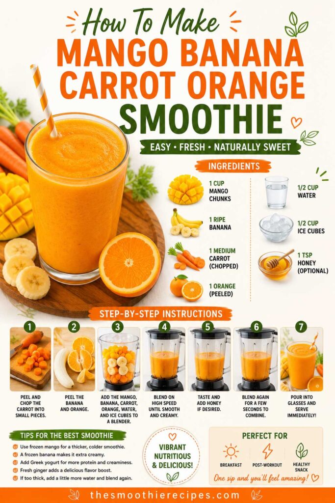Mango banana carrot orange smoothie guide