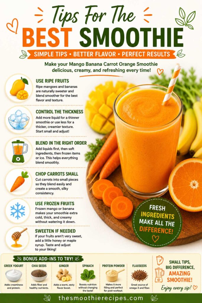 Tips For The Best Mango Banana Carrot Orange Smoothie