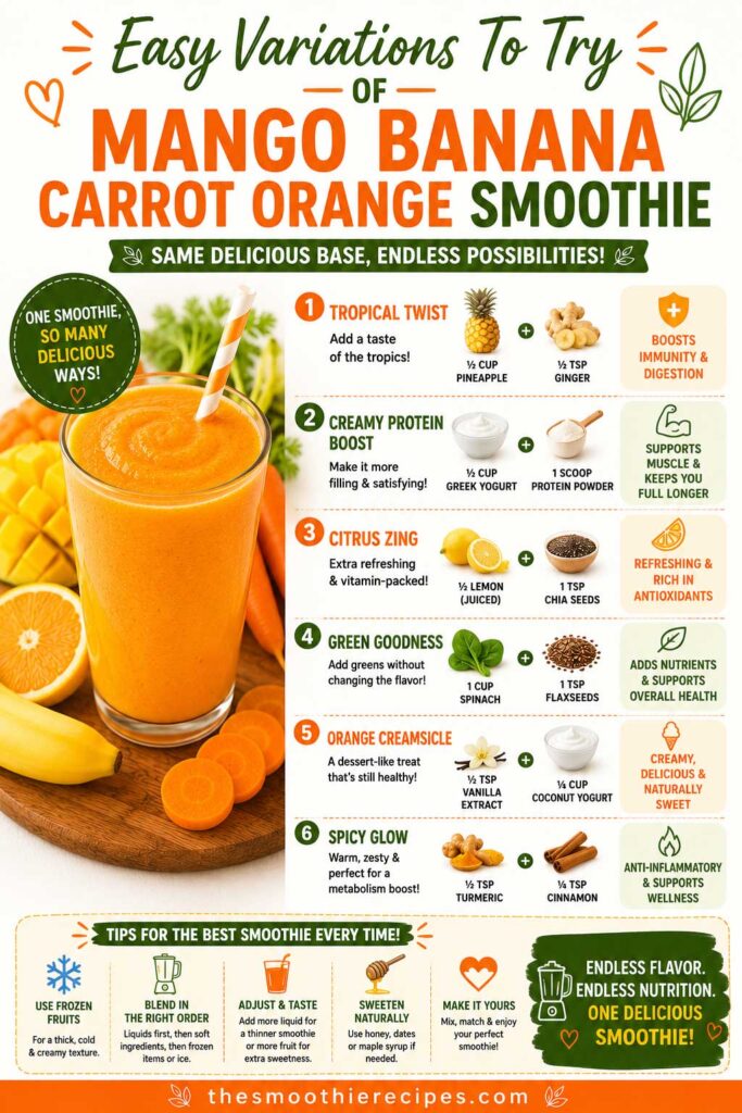 banana carrot smoothie with mango recipe variations