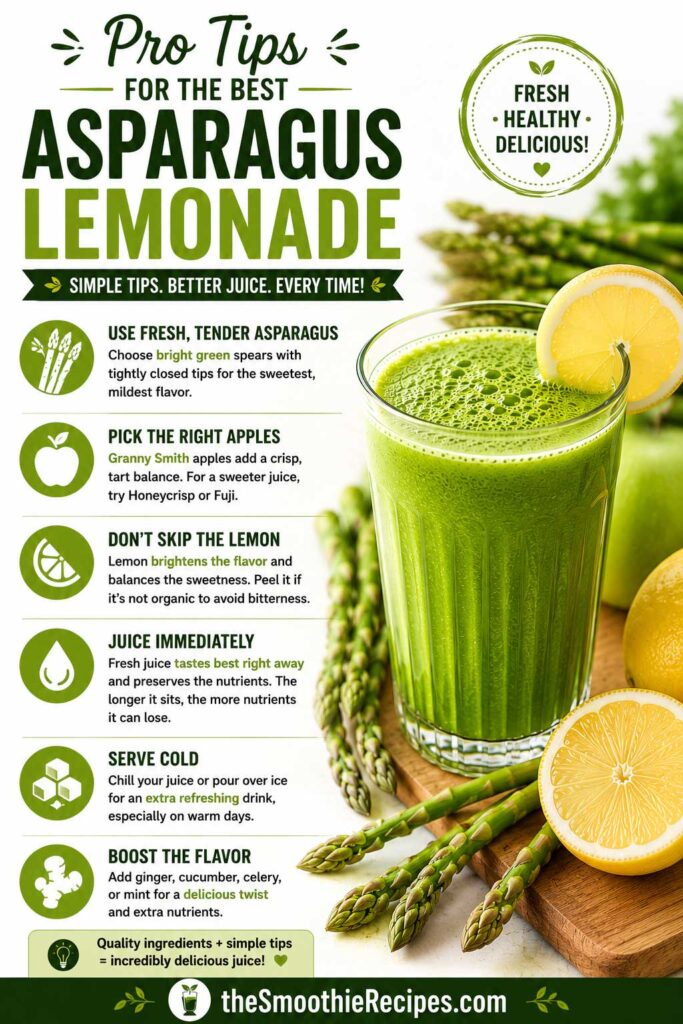 Fresh asparagus lemonade juice tips