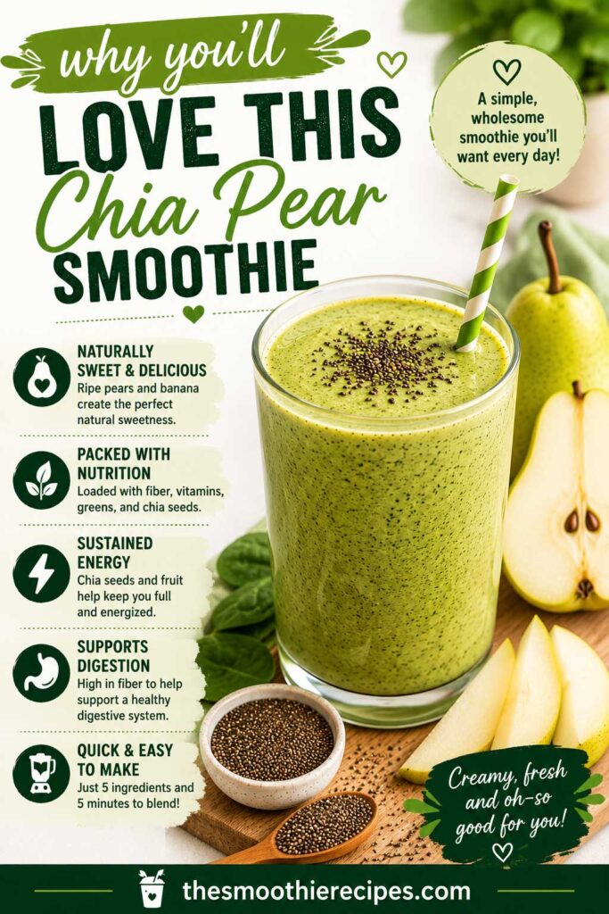 Chia Pear Smoothie kale pear smoothie people love