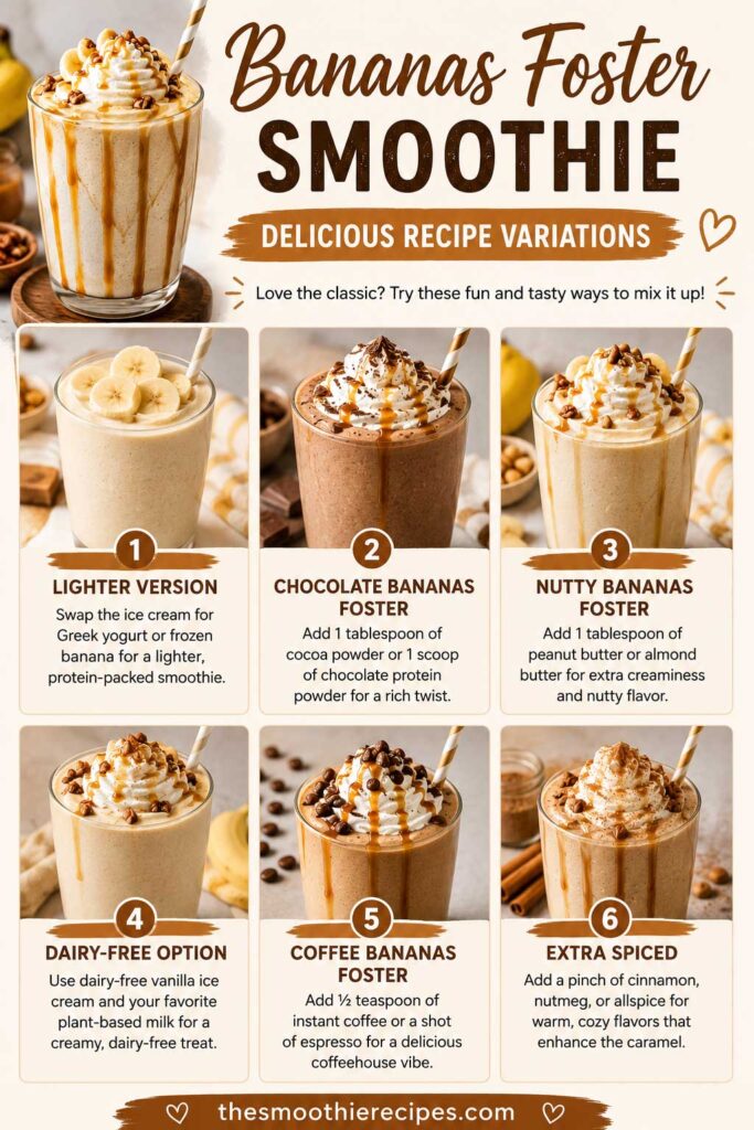 Delicious caramel banana smoothie recipe Variations dessert smoothie