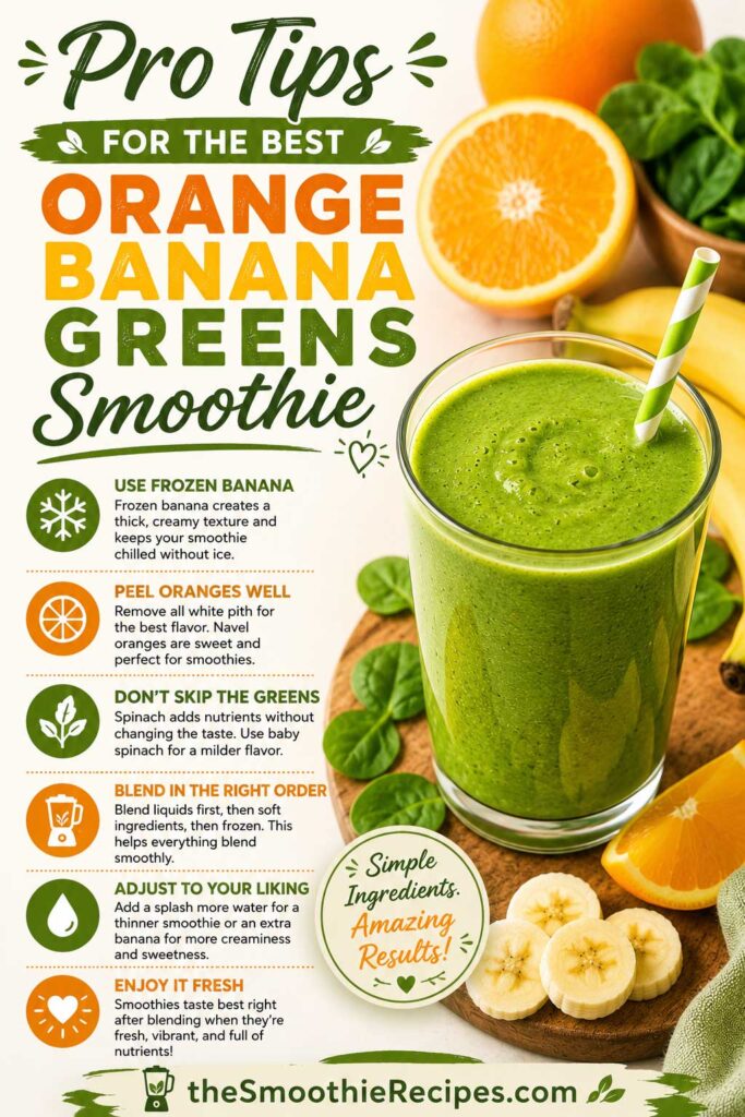 Expert Tips for the Best Orange Banana Greens Smoothie recipe