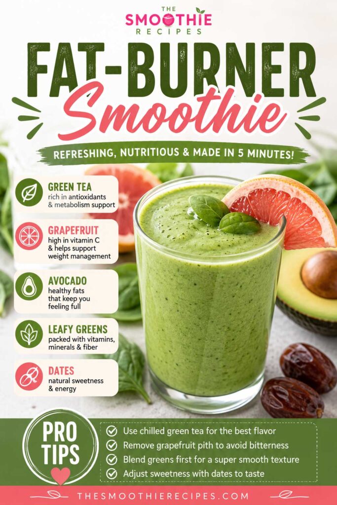 Fat-Burning Green Smoothie Infographic antioxidant smoothie