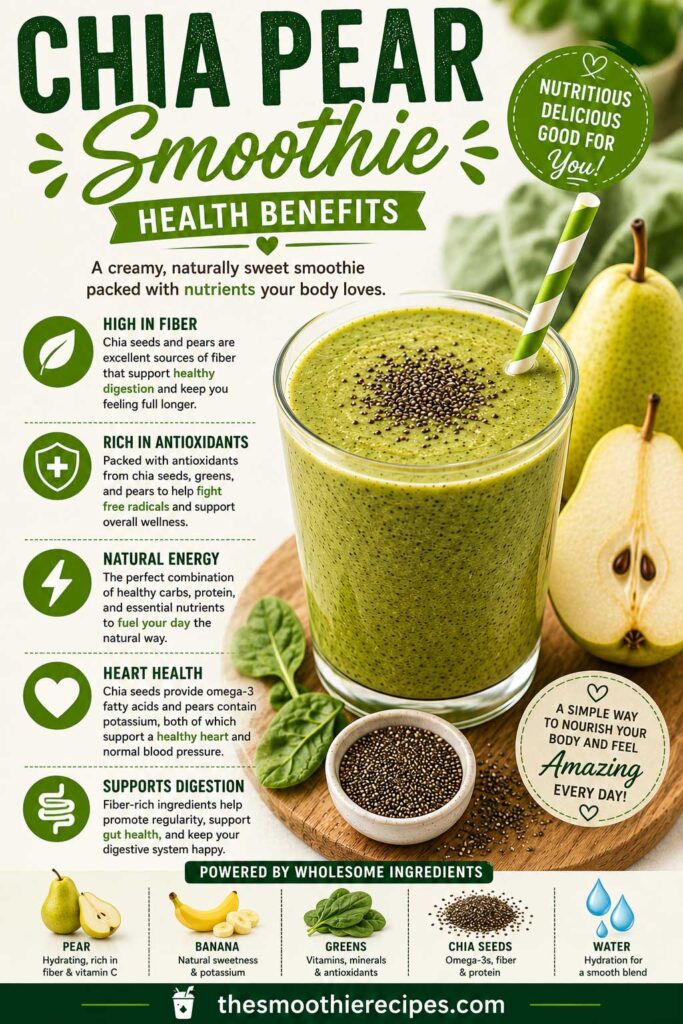 Health Benefits of Chia Pear Smoothie recipe