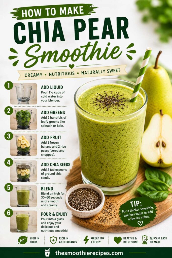 How to Make a Chia Pear Smoothie green pear smoothie