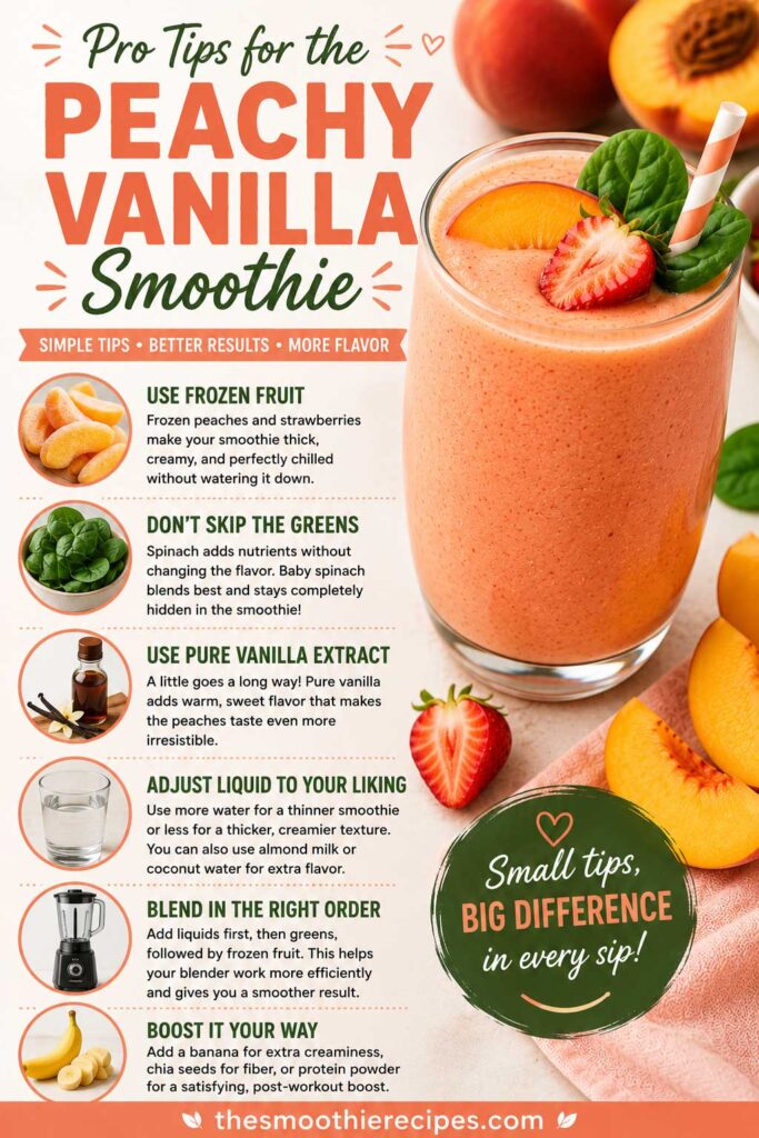 Peachy vanilla smoothie pro tips green smoothie with peaches