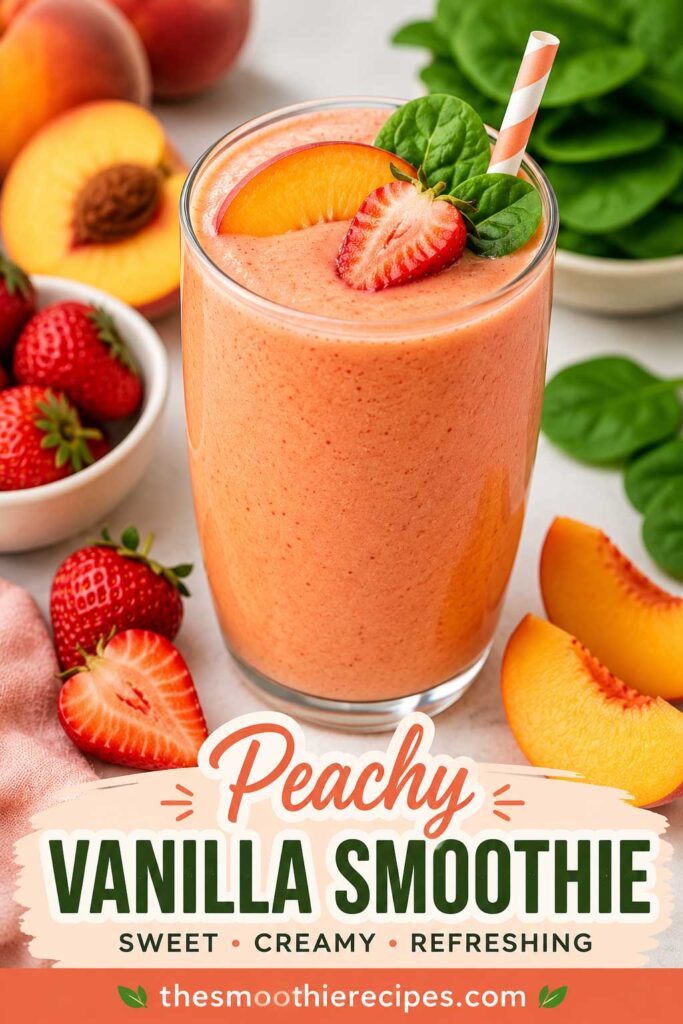 Peachy vanilla smoothie with fresh fruit recipe