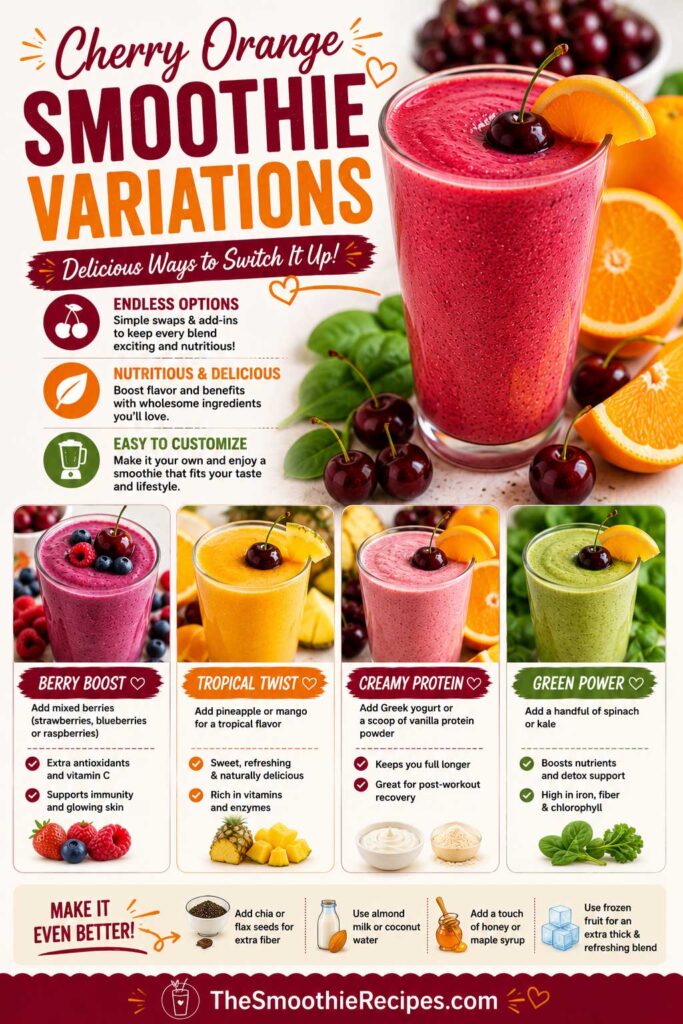 healthy orange smoothie with Cherry variations recipes