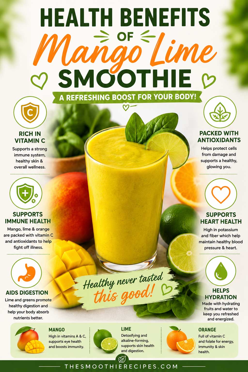 Health Benefits of mango citrus smoothie recipe