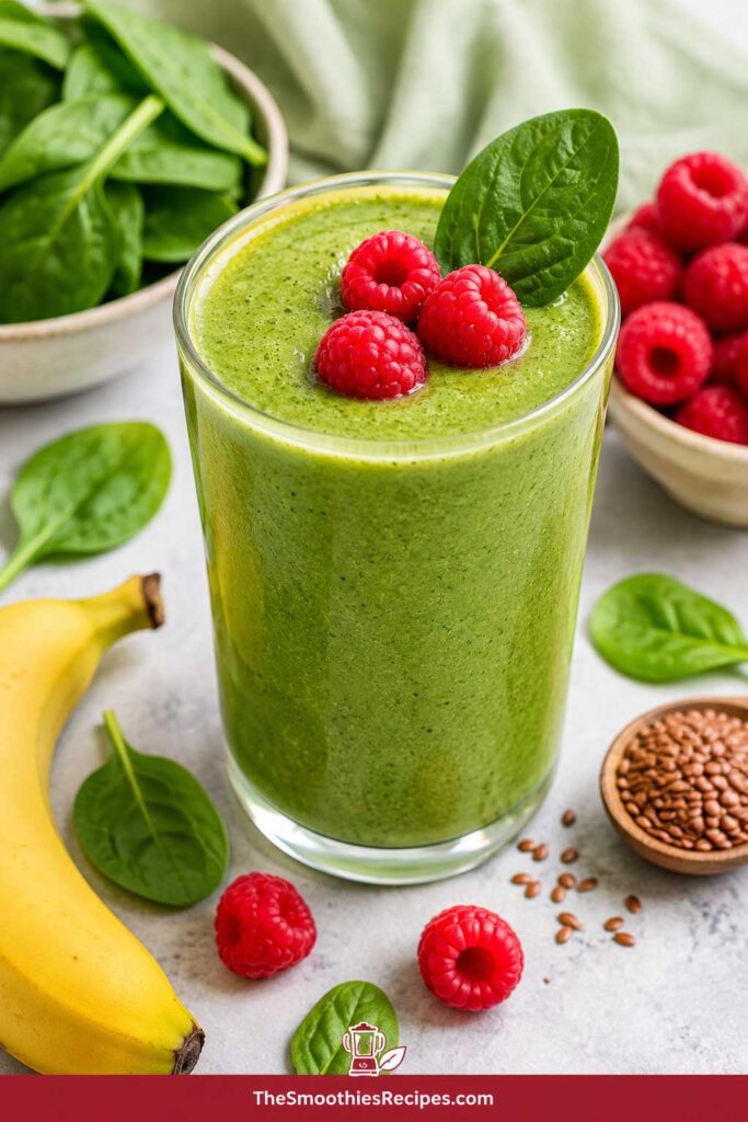 Ingredients For Green Spinach Raspberry Smoothie recipe