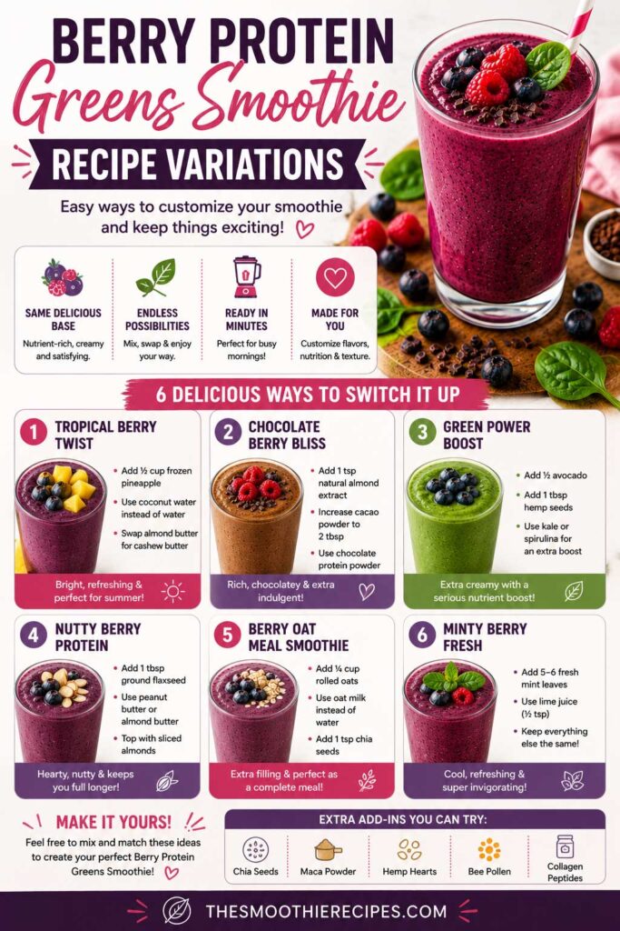 berry protein greens smoothie Recipe Variations