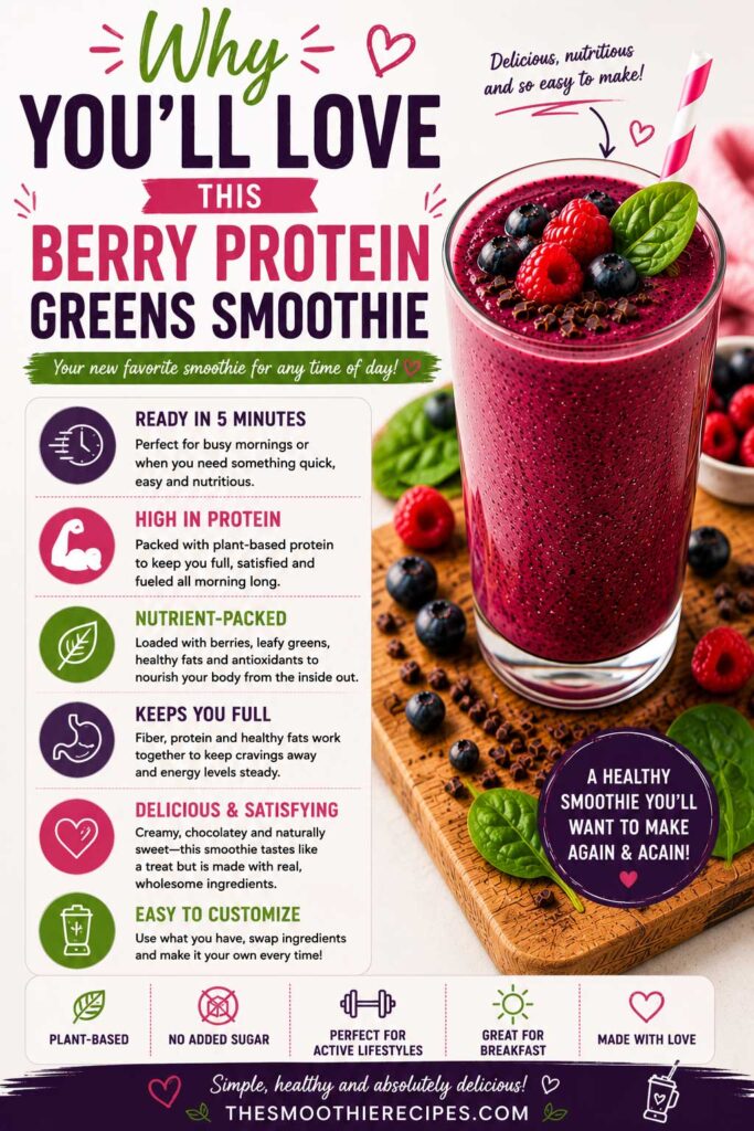 high protein smoothie Berry Protein Greens Smoothie people love