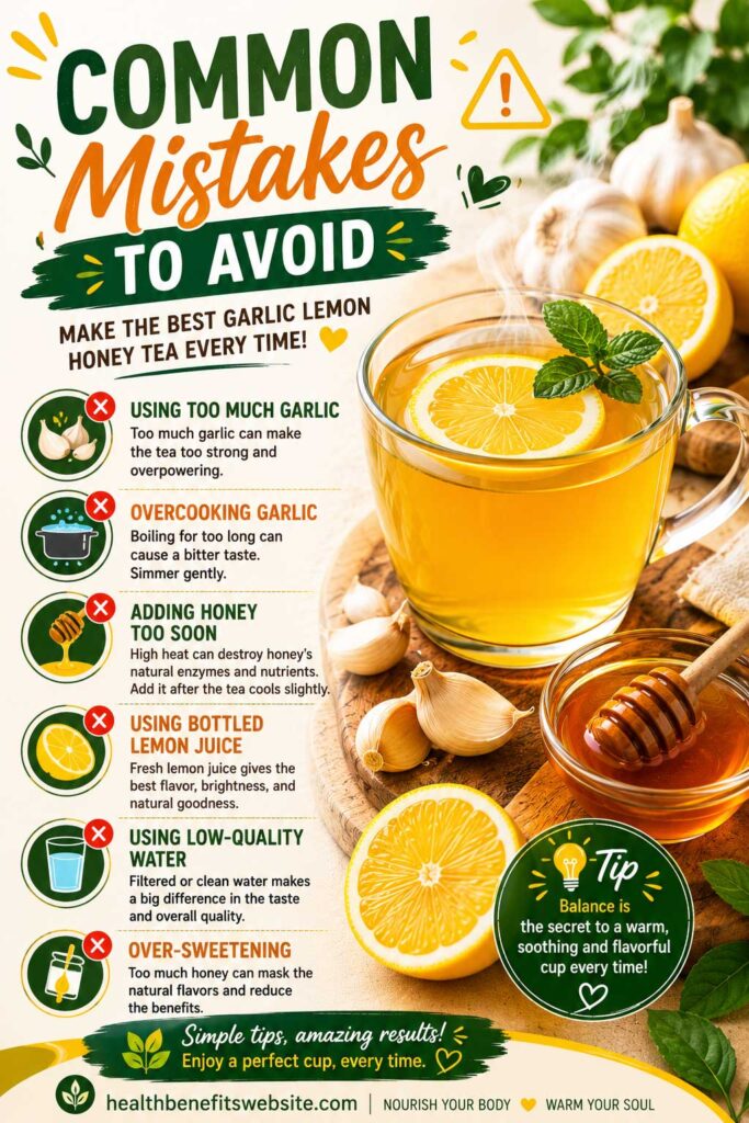 Common mistakes to avoid in garlic lemon honey tea