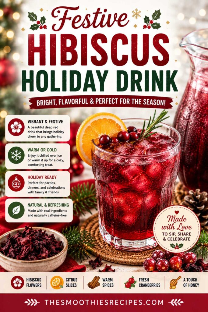 Festive hibiscus holiday drink recipe