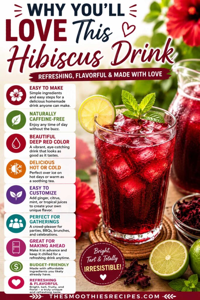 Refreshing hibiscus drink benefits poster