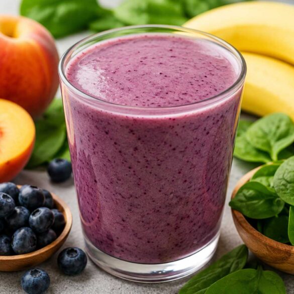 Peach Blueberry Banana Spinach recipe