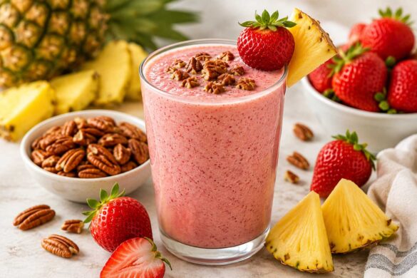 Pineapple Pecan Strawberry Smoothie recipe