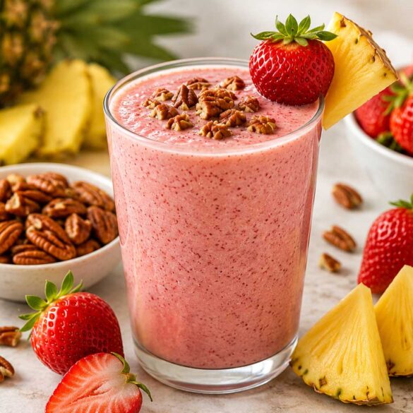 Pineapple Pecan Strawberry Smoothie recipe