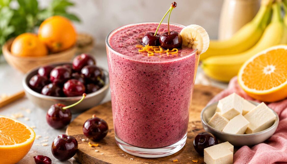 cherry tofu banana smoothie recipe