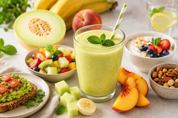 Honeydew Peach Banana smoothie recipe