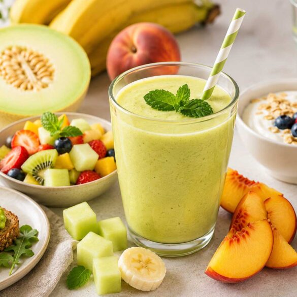 Honeydew Peach Banana smoothie recipe