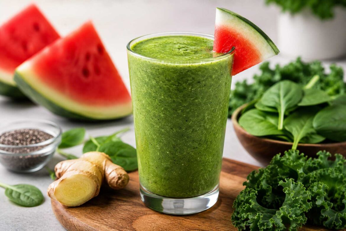 Watermelon Ginger Greens recipe