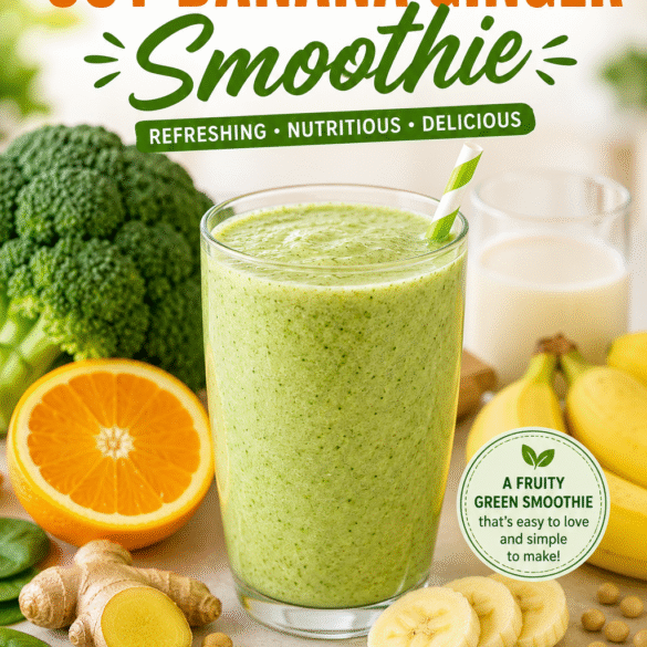 Broccoli Orange Soy Banana Ginger Smoothie recipe