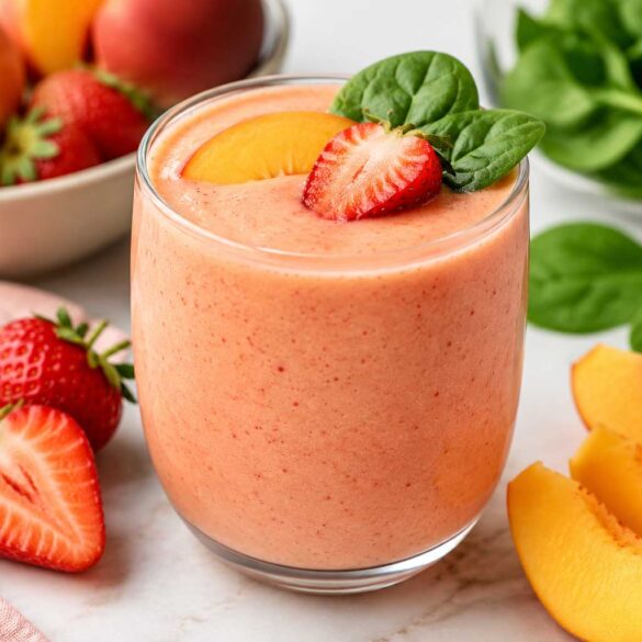 Peachy Vanilla Smoothie recipe with strawberry